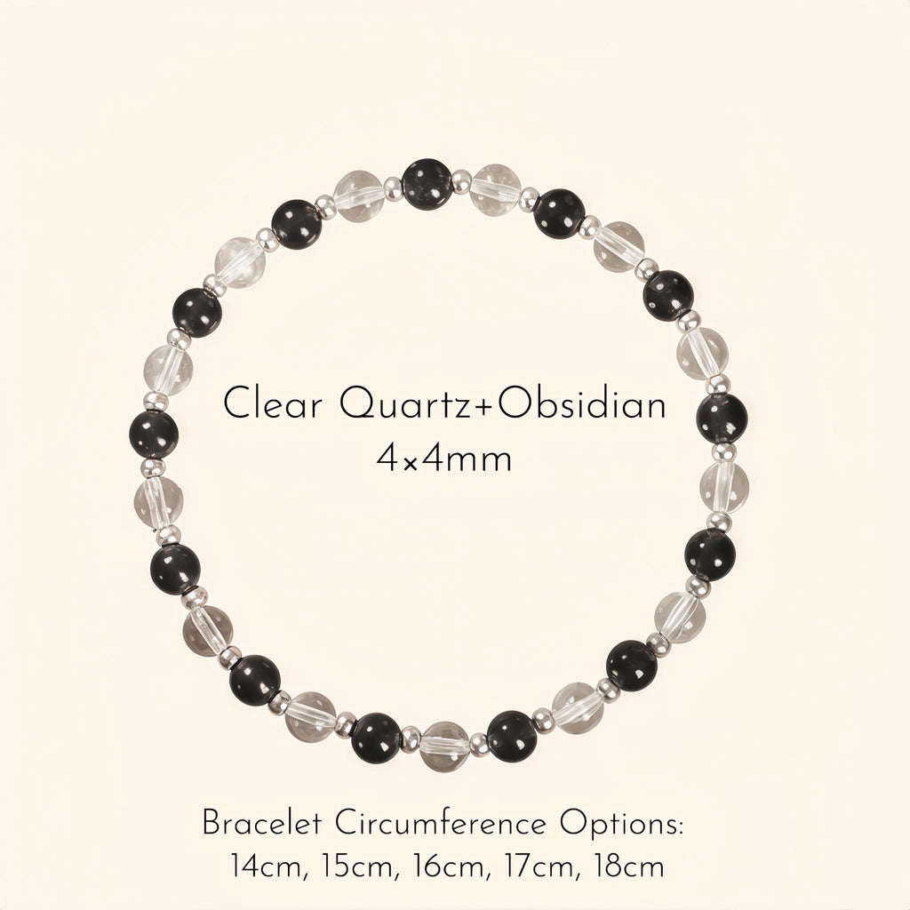 Cool Dark‑Tone Stacking Beaded Bracelets - Protection & Purification