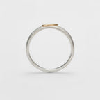 Two Tone Brushed Star Moon Band Ring