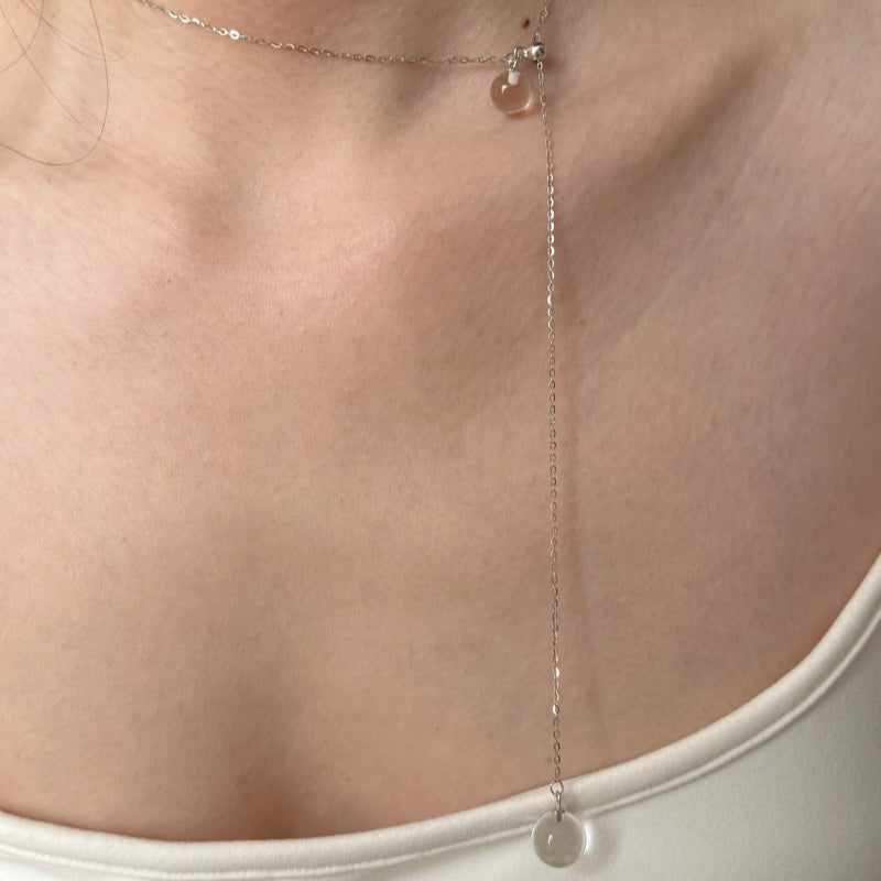 Clear Quartz Pull-Ajust Necklace - Inner purity & Clear expression