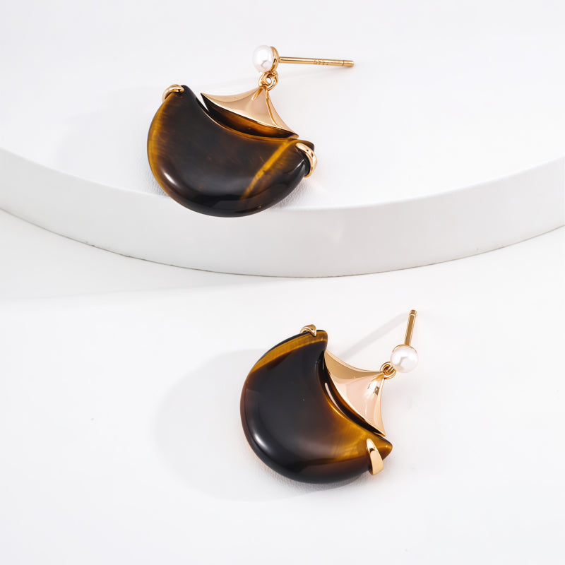 Fortis Natural Tiger Eye Earrings