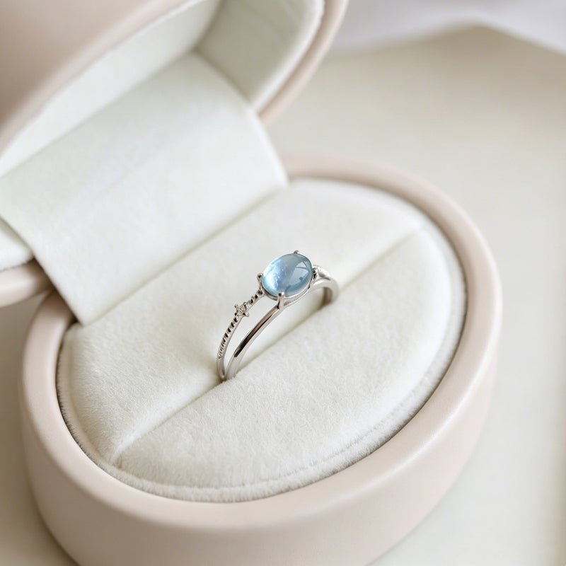 Ultra-Clear Aquamarine Ring – Activate Throat Chakra, Clear Expression, Attract Benefactors