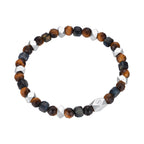 Bracelet Œil de tigre naturel — Style vintage neutre, polyvalent pour tous les looks