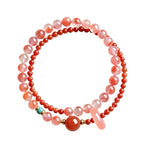 Natural Nanhong Agate Double/Triple-layer Bracelet - Fortune & Good Luck