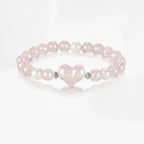 Natural Rose Quartz & Freshwater Pearl Bracelet - True Love Prelude