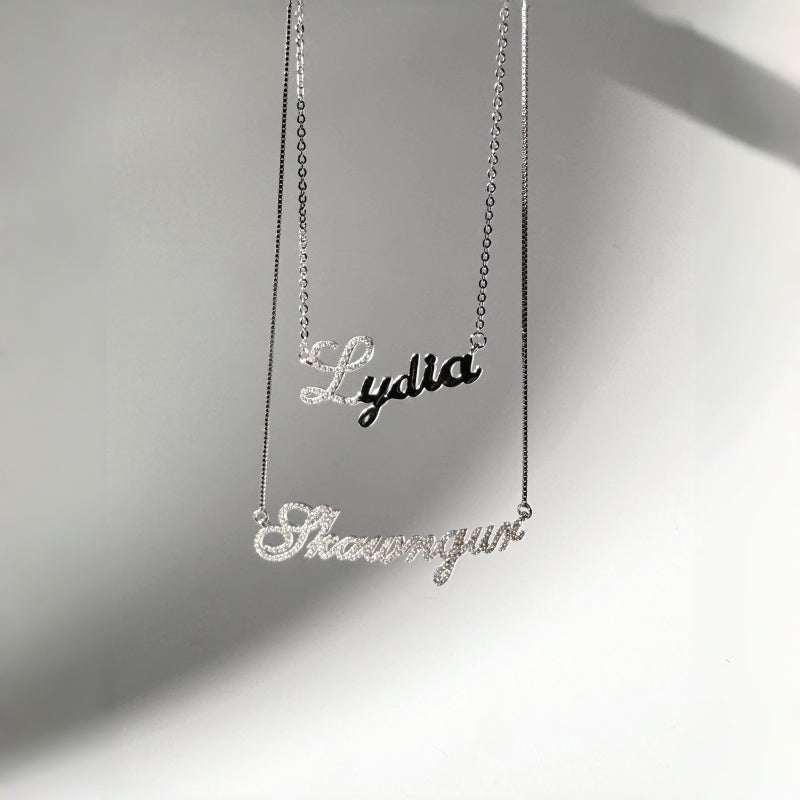 Personalized Initial Pave Diamond Name Necklace | Minimalist High-End Letter Jewelry