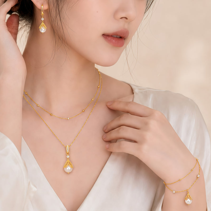 Collier Sakura en jade Hetian