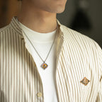 Natural Tiger Eye Stone Necklace — Men's Light Luxury Minimalist Long Style