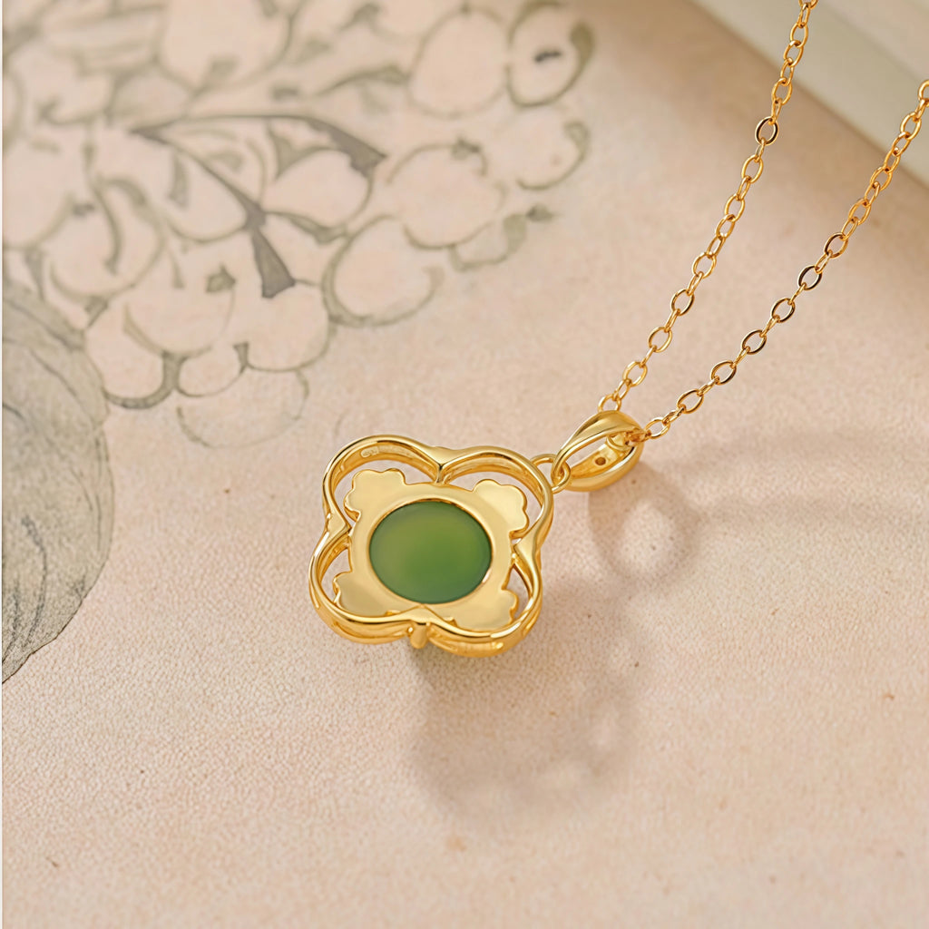 Ancient Oriental Hetian Jade Pendant Necklace - Luck & Perfection