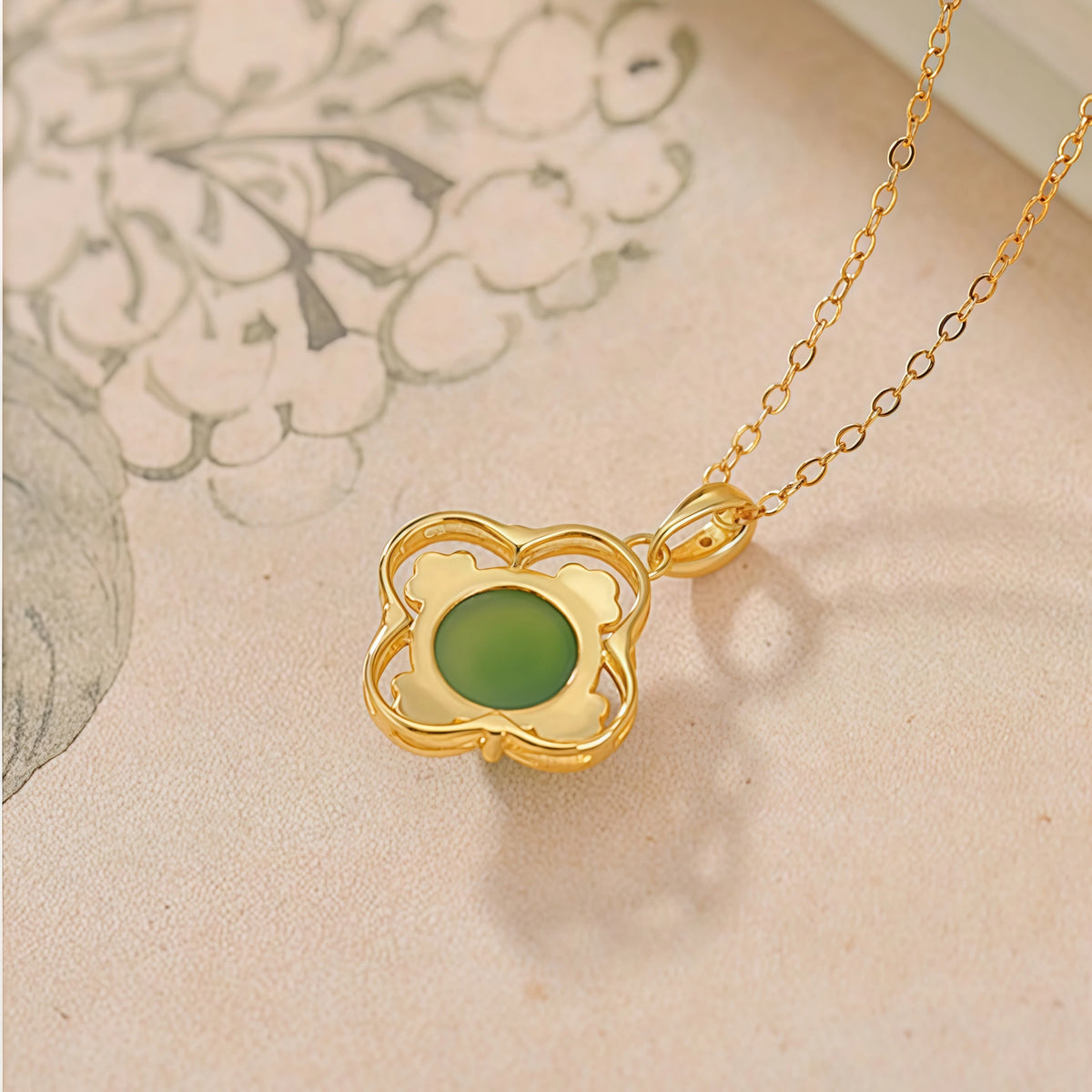 Ancient Oriental Hetian Jade Pendant Necklace - Luck & Perfection
