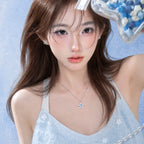 Sparkling Blue Star Snowflake Necklace - Embrace Clarity and Hope