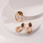 Boucles d'oreilles perles œil de tigre naturel — Cadeau de meilleurs vœux idéal pour maman