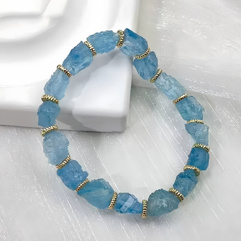 Raw Serenity Natural Aquamarine Bracelet