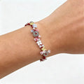 Red Flower & Butterfly Braided Bracelet - For Sweet Daily Style