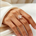Heart Four-leaf Clover Rose Gold Ring — Lucky to Have Met You, My One and Only Love