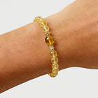 Bracelet de perles de cristal naturel Golden Flow