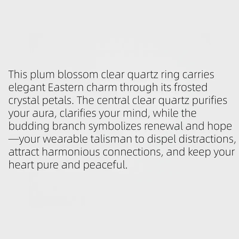 Plum Blossom Clear Quartz Open Ring