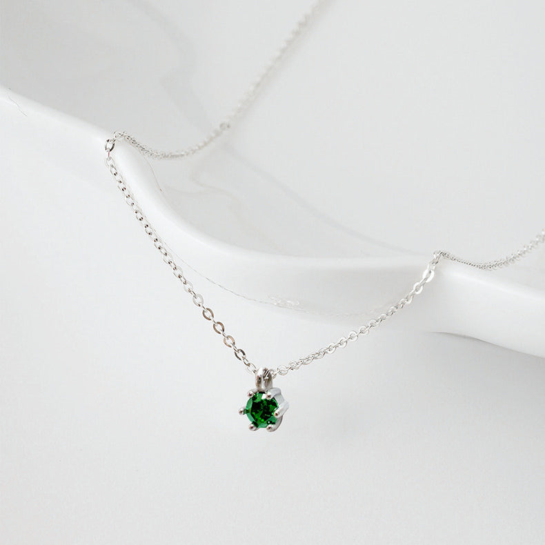 Vintage Fine 12 Birthstone Clavicle Necklace, Ideal Birthday Gift Accessory
