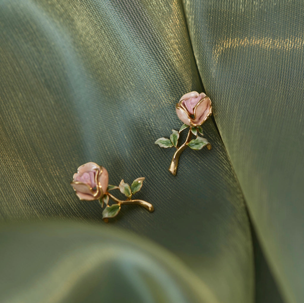 Rose Pink Necklace/Bracelet/Ring/Earrings Set - Sincere Romantic Love