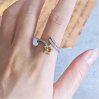 Bague enveloppante Soleil Étoile en Citrine Naturelle