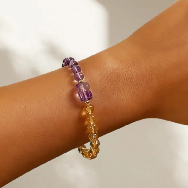 Gold Energy Natural Crystal Bracelet