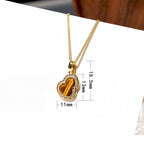 Golden Tiger Eye Gourd Necklace — Niche Luxury Crystal Charm for Wealth & Blessing
