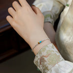 Tiger's Eye & Shimmer Silver Chips Stackable Bracelet - Courage & Protection