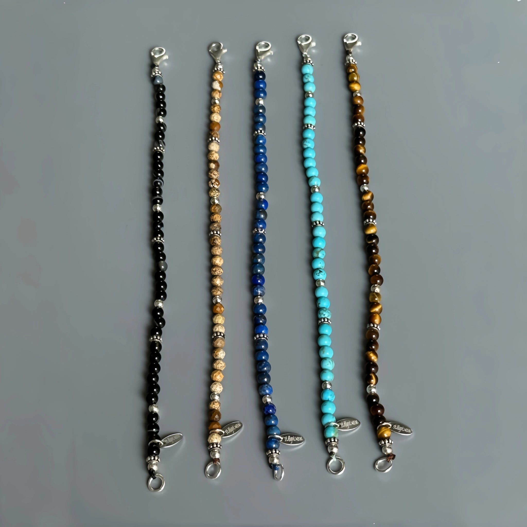 Natural Stone Round Bead Stackable Bracelet - Focus Goals & Seize Opportunities
