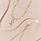 Flacon de parfum en quartz rose et quartz clair – Amour et Clarté