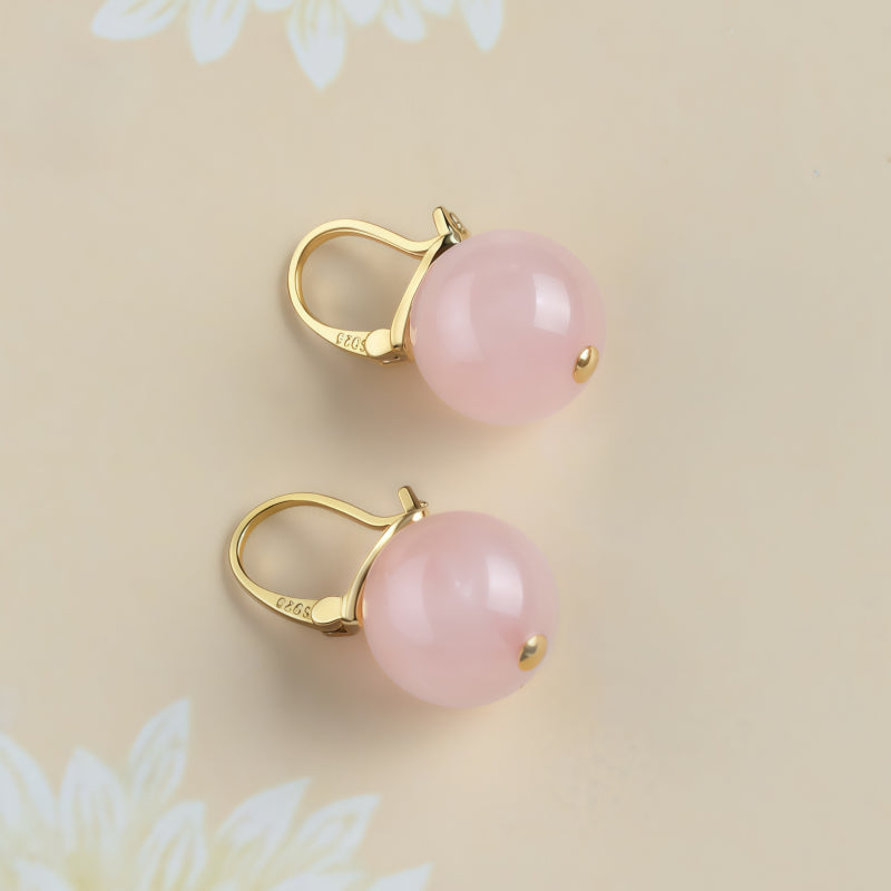 Natural Pink Crystal Earrings - Nirvana Calm