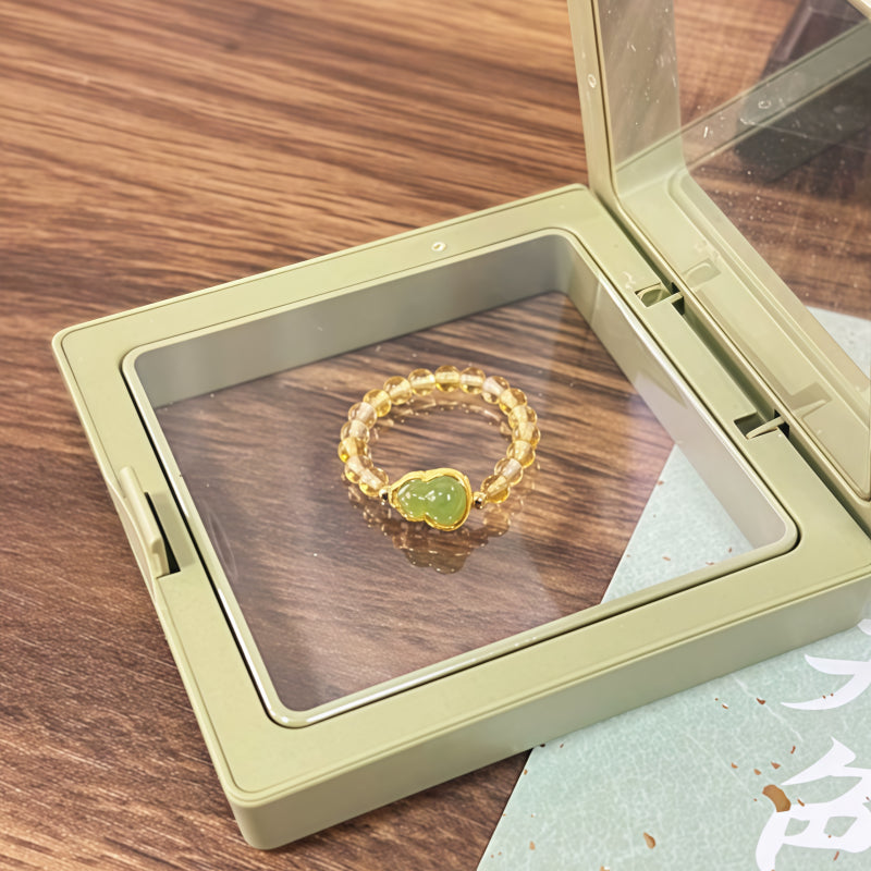 Natutal Citrine Gourd Wealth-attracting Ring