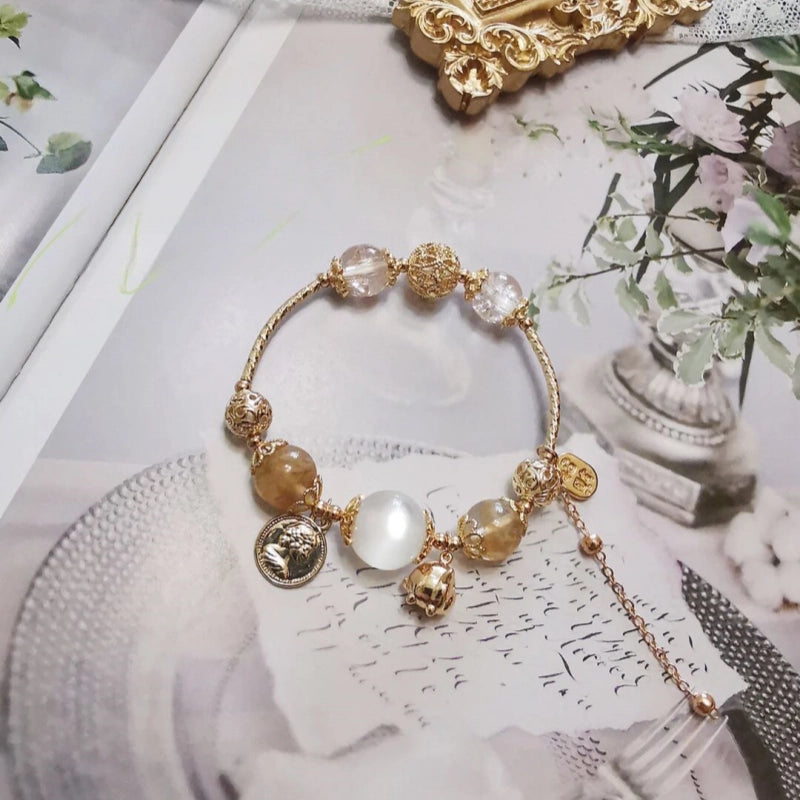 Citrine Golden Pig Charm Bracelet – Attract Wealth, Boost Career, Grow Abundance