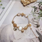 Bracelet avec pendentif cochon doré citrine – Attire la richesse, stimule la carrière, augmente l'abondance