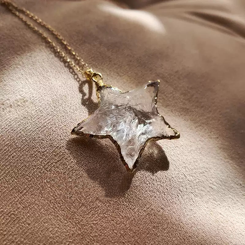 Clear Quartz Moon Dreamer Necklace – Purify Aura, Trust Intuition, Chase Your Dreams