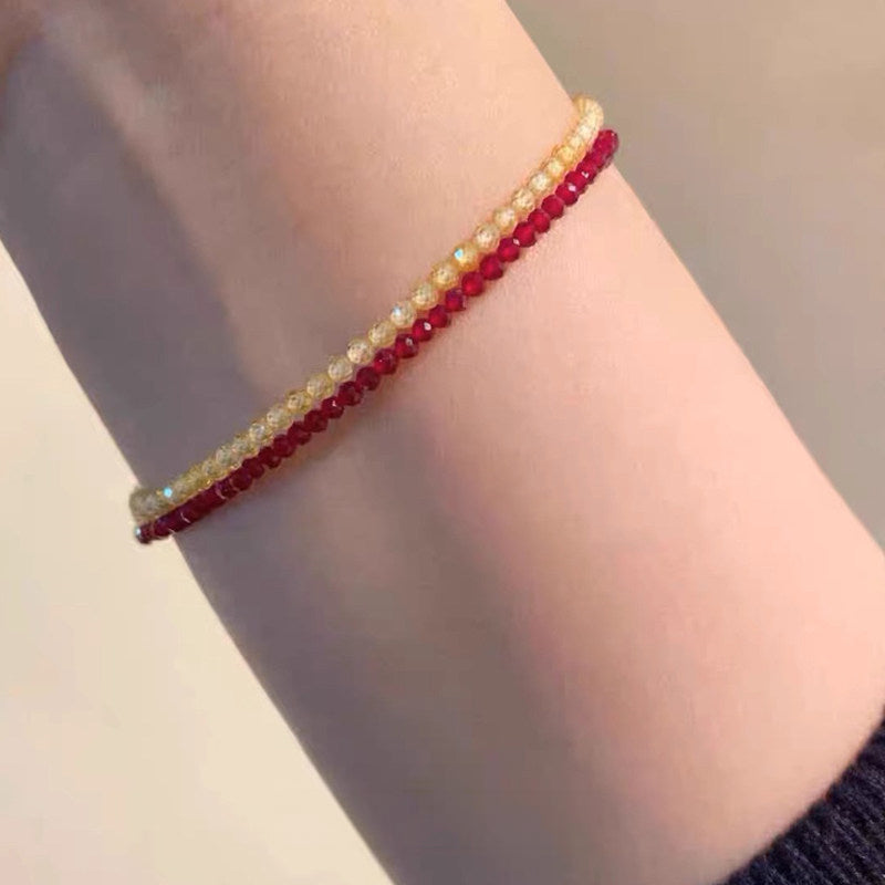 Fine Sparkle Red Spinel Bracelet, Good Luck & Wealth Crystal Bracelet for Women