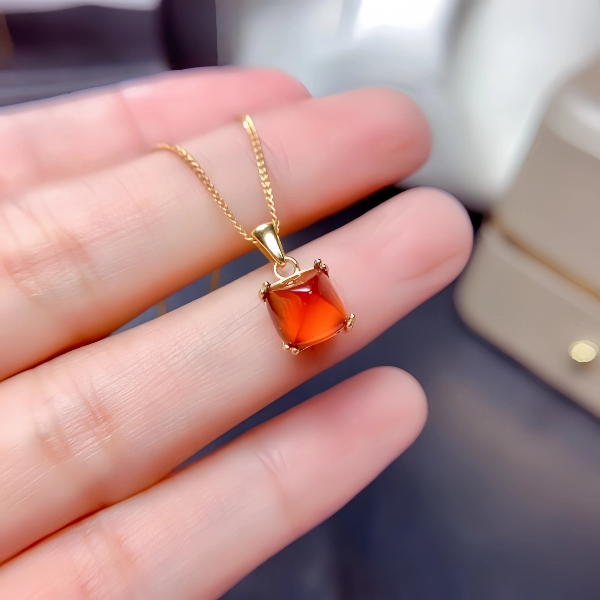 Natural Garnet Necklace Earrings Ring Jewelry Set - Awaken Inner Vitality