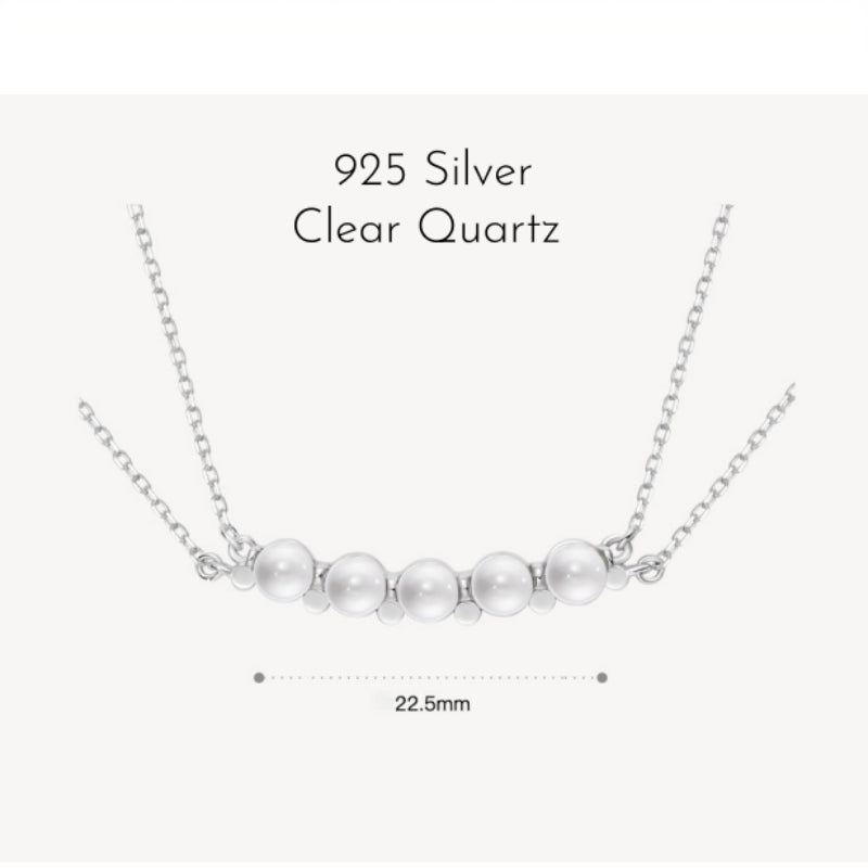 Natural Clear Quartz Bar Necklace · Purify & Attract Positive Vibes
