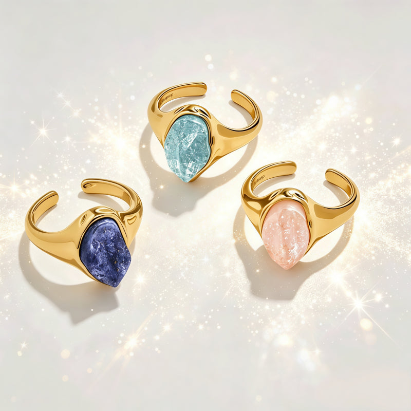 Natutal Crystal Open Lucky Ring Wealth-attracting