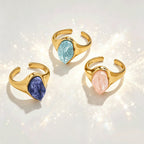 Bague Ouverte en Cristal Naturel Attire-Fortune