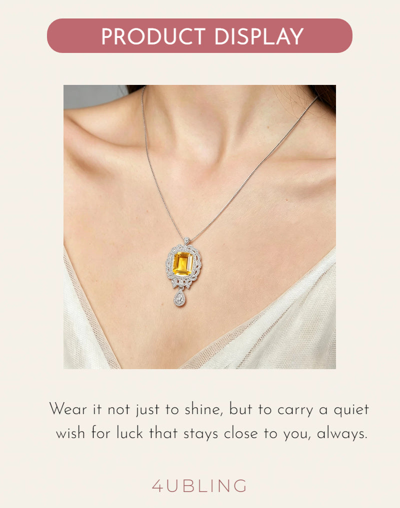 Golden Harvest Natural Crystal  Necklace