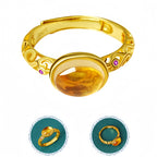 Bague en Citrine Naturelle "Golden Fortune Energy"