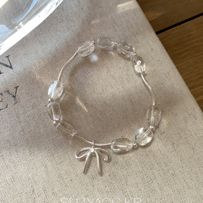 Gentle & Versatile Niche Design Clear Quartz Bow Bracelet – Purify Aura, Boost Wisdom
