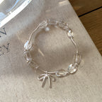Bracelet Nœud Quartz Clair Design Raffiné et Polyvalent – Purifie l'Aura, Stimule la Sagesse