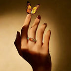 Bague vintage en cristal de citrine naturelle - Succès et confiance en soi