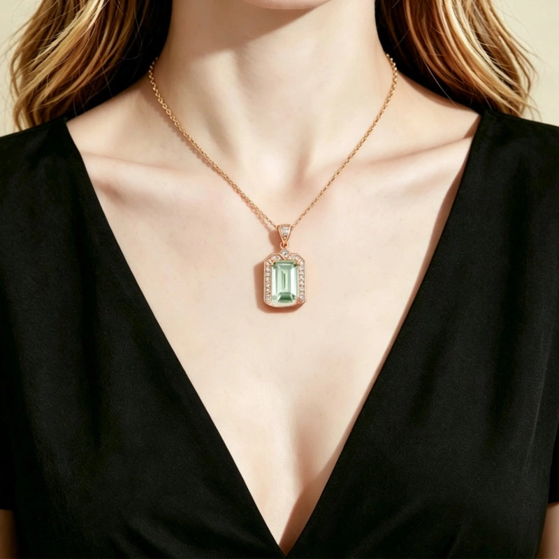 Emerald Eclat Natural Crystal Necklace