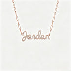 Collier prénom en diamant pavé sur mesure | Collier lettre de luxe minimaliste en argent sterling 925