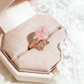 Rose Gold Natural Crystal Love Ring