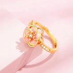 Bague Tournante Fleur de Cerisier Romantique - Bague de Pureté