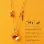 Collier en citrine naturelle du Brésil – Attire la richesse, renforce la confiance, absorbe le soleil