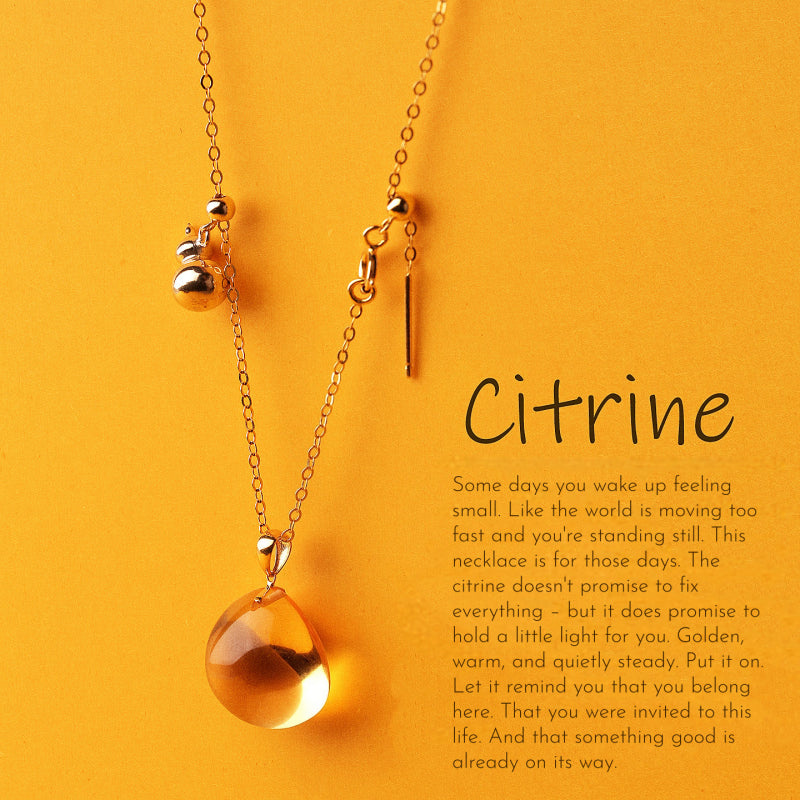 Natural Brazilian Citrine Necklace – Attract Wealth, Boost Confidence, Absorb Sunshine