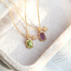 Amethyst Rectangle Pendant Necklace - Calm Mind & Peaceful Sleep